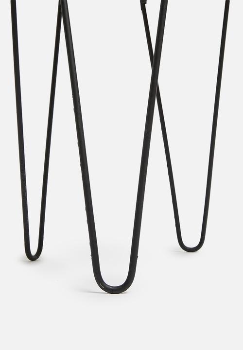 Sixth Floor - Teak set of 2 side table - black