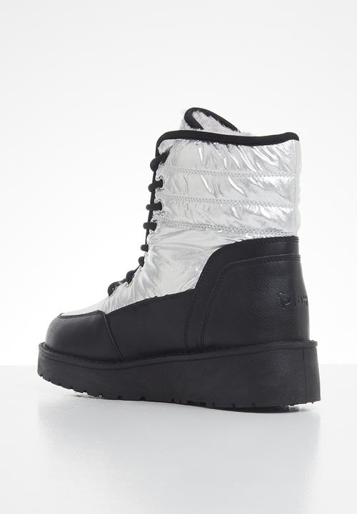 Plum - Moon snow boot - black & silver