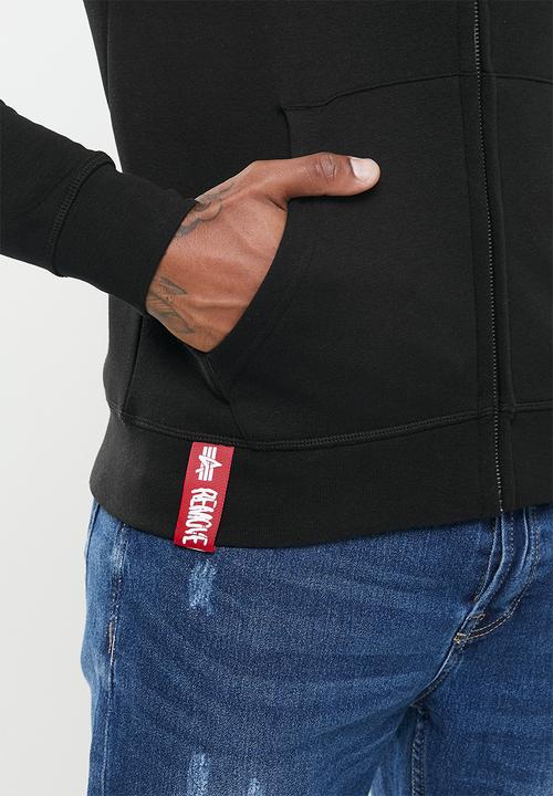 Alpha Industries - Alpha logo zip hoodie - black