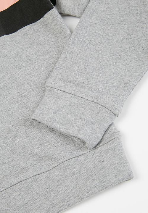 SISSY BOY - Round neck sweater with sporty logo - grey