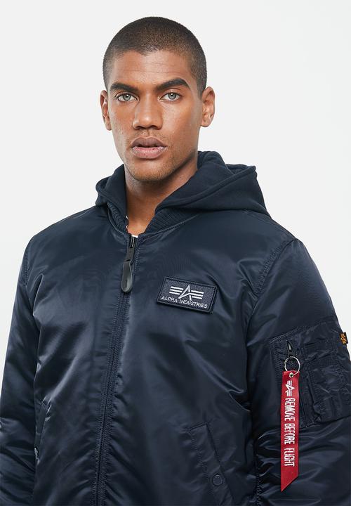 Alpha Industries - Ma-1zh back hood print jacket - rep blue & silver