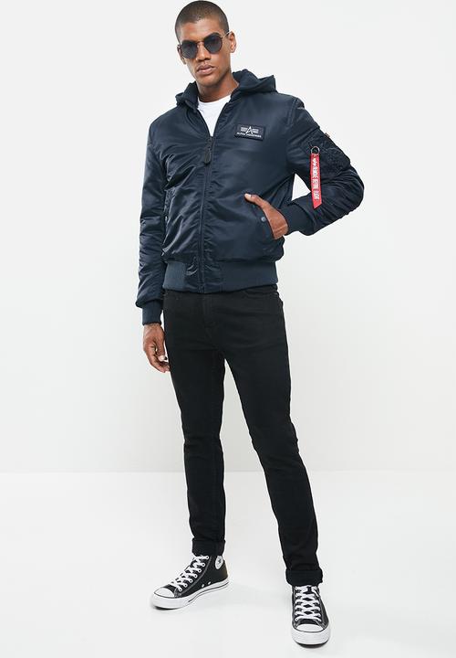Alpha Industries - Ma-1zh back hood print jacket - rep blue & silver
