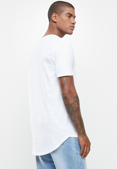 Factorie - Curved graphic T-shirt- white