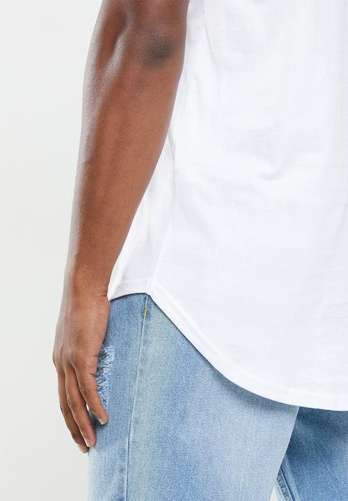 Factorie - Curved graphic T-shirt- white