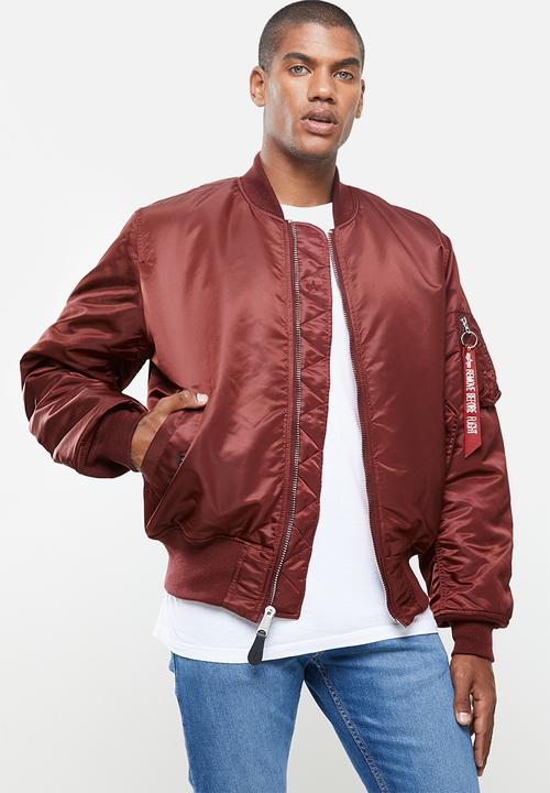 Ma 1 Classic Flight Reversible Jacket Burgundy Orange Alpha Industries Jackets Superbalist Com