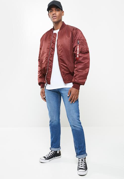 Alpha Industries - Ma 1 classic flight reversible jacket - burgundy & orange