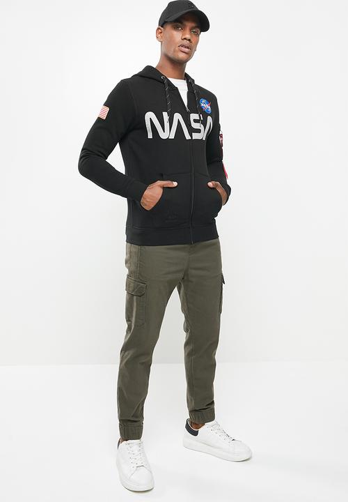Alpha Industries - Nasa zip hoodie - black