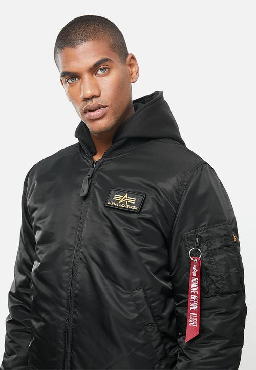 Alpha Industries - Ma-1zh back and hood print jacket - black/gold