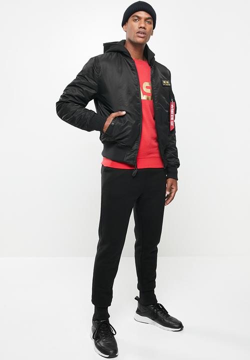 Alpha Industries - Ma-1zh back and hood print jacket - black/gold