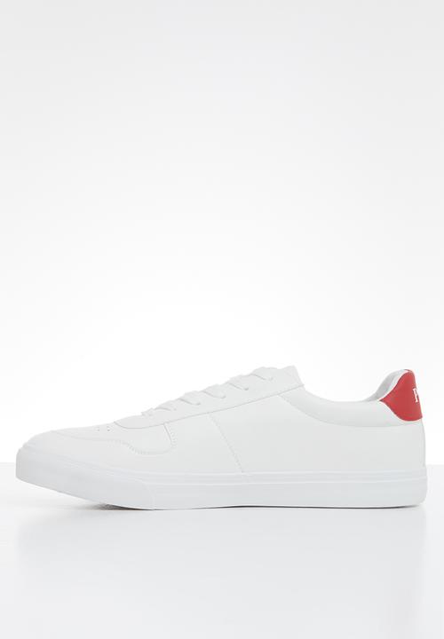 POLO - Henry side flash sneaker - white & red