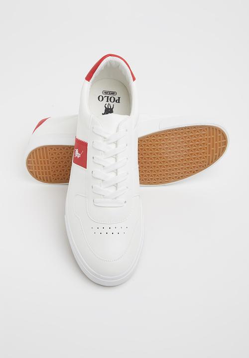 POLO - Henry side flash sneaker - white & red