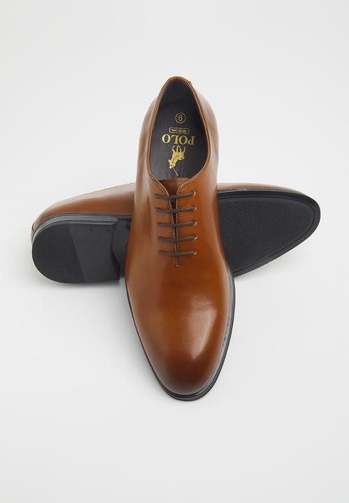 POLO - Austin leather plain vamp formal lace up - cognac