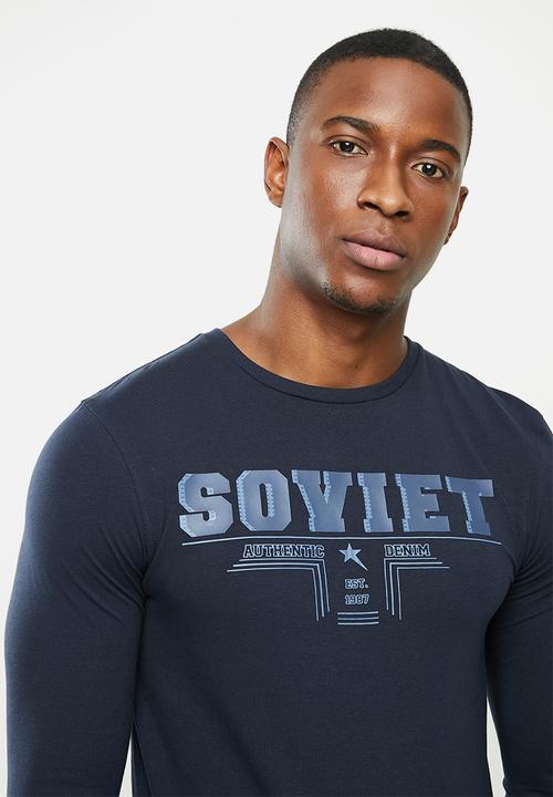 SOVIET - Provo long sleeve tee - navy