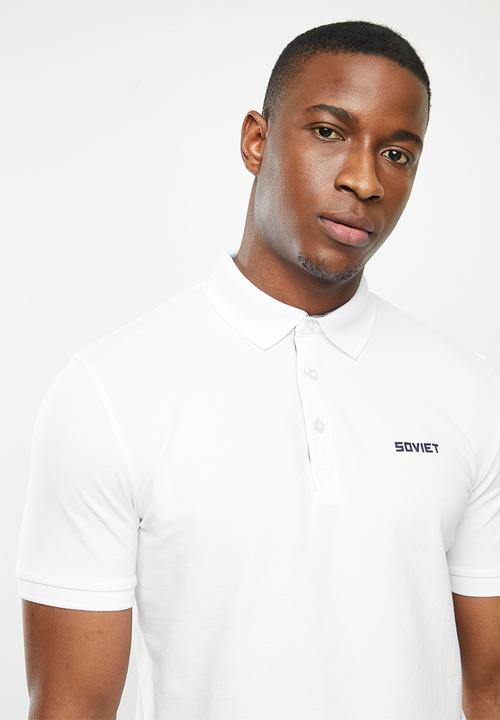 SOVIET - Koufax short sleeve golfer - white