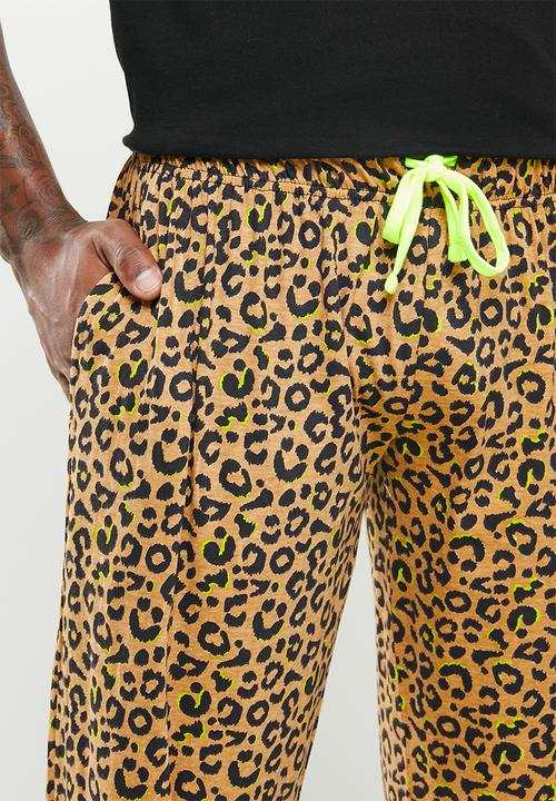 Brave Soul - Leopard print loungewear - black & tan