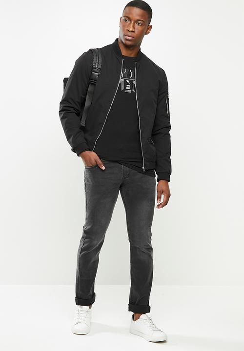SOVIET - Lindstrom slim leg fashion denim - black