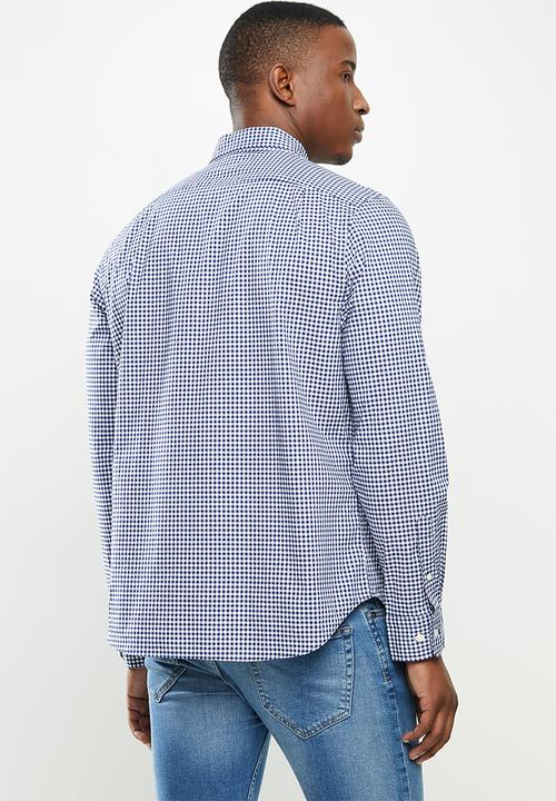 Nautica - Gingham plaid shirt - navy