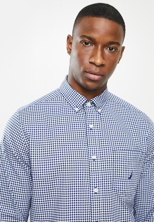 Nautica - Gingham plaid shirt - navy
