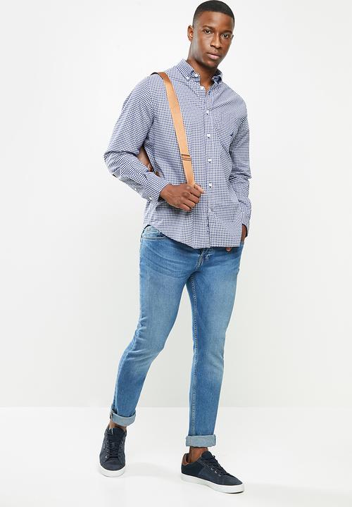 Nautica - Gingham plaid shirt - navy