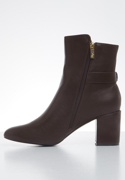 POLO - Demi polo high heel ankle boot - brown