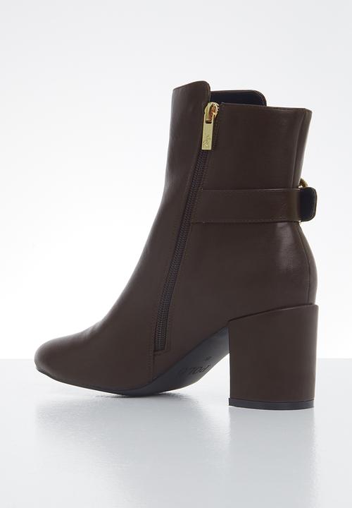 POLO - Demi polo high heel ankle boot - brown