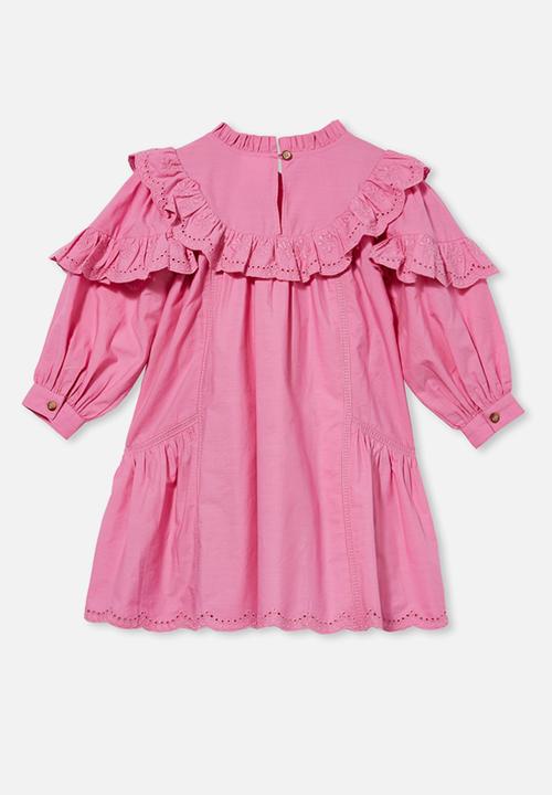 Cotton On - Deonne long sleeve dress - pink 