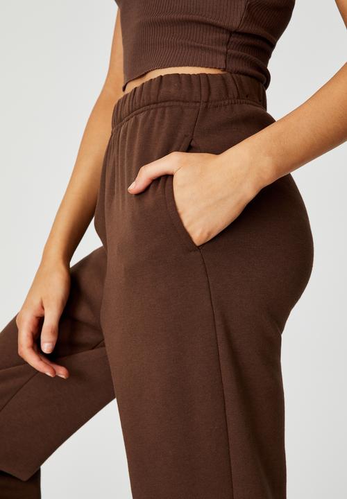Factorie - Super high rise trackpant - chocolate