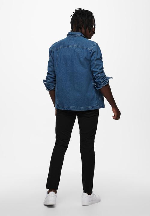 Only & Sons - Tyrell life ls denim overshirt jacket - denim