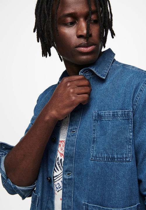 Only & Sons - Tyrell life ls denim overshirt jacket - denim