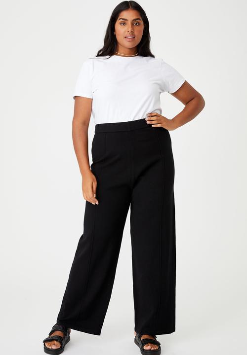 Cotton On - Curve soft knit pants - black