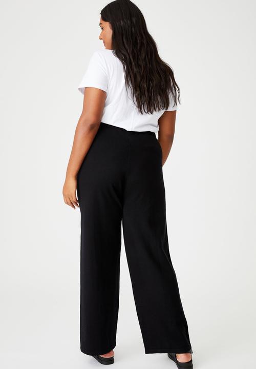 Cotton On - Curve soft knit pants - black