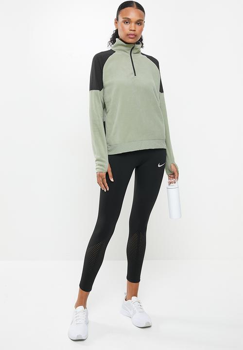Nike - Air top midlayer running top - light army & black
