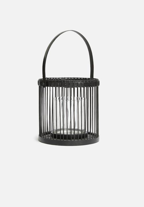 H&S - Bamboo lantern - black 