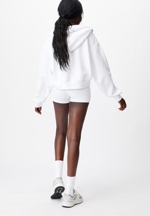 Factorie - Oversized zip thru hoodie - white