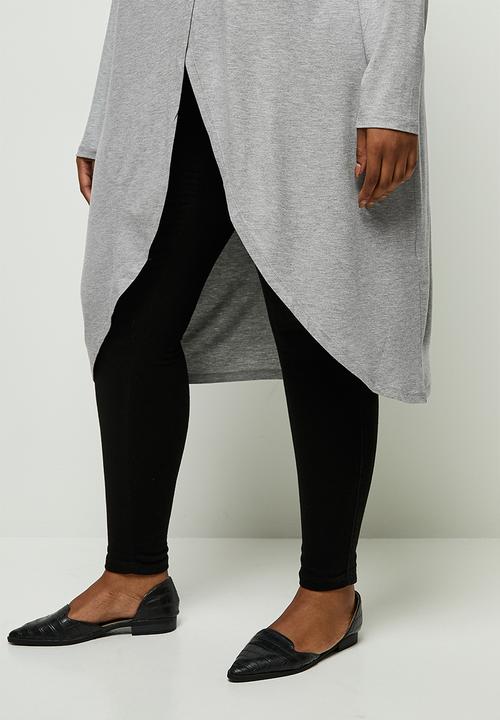 edit Plus - Wrap front tee - grey 