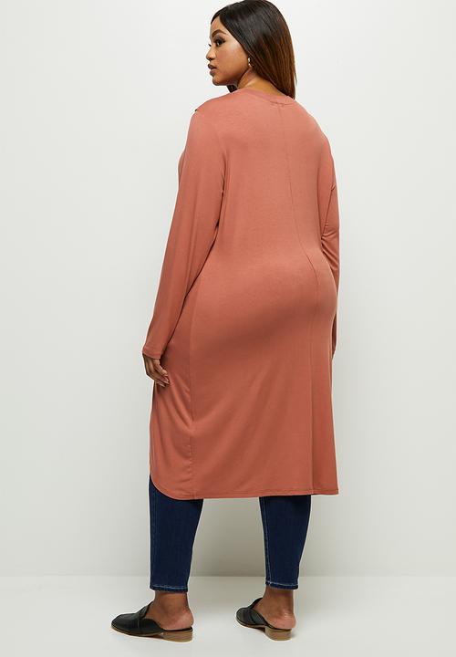 edit Plus - Wrap front tee - burnt orange 