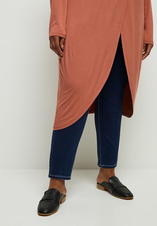 edit Plus - Wrap front tee - burnt orange 