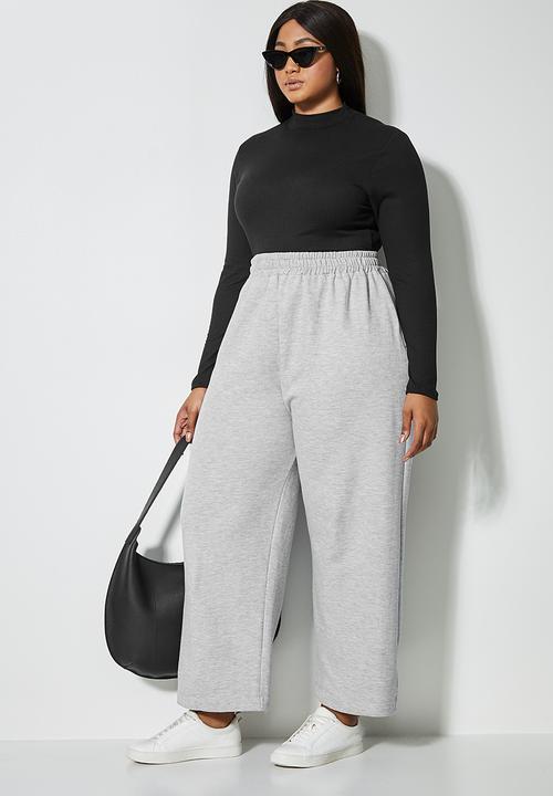 Superbalist - Wide leg track pant - grey 