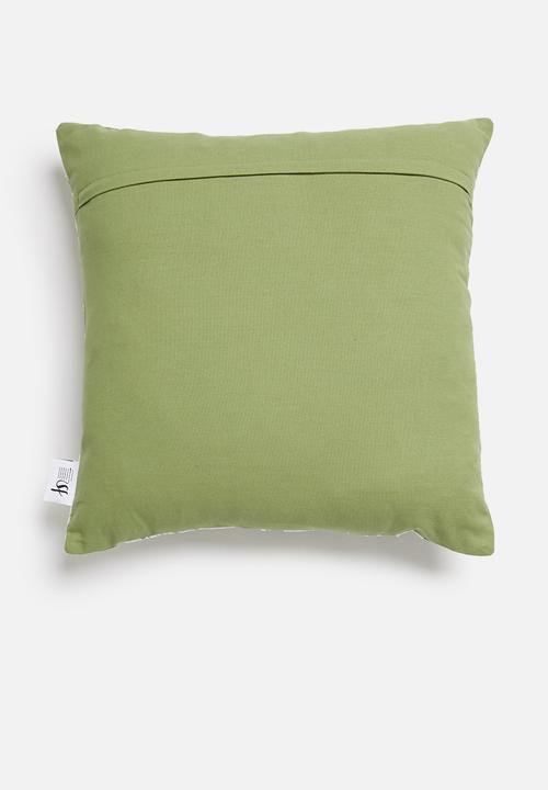 Sixth Floor - Entwine cushion cover - green & natural