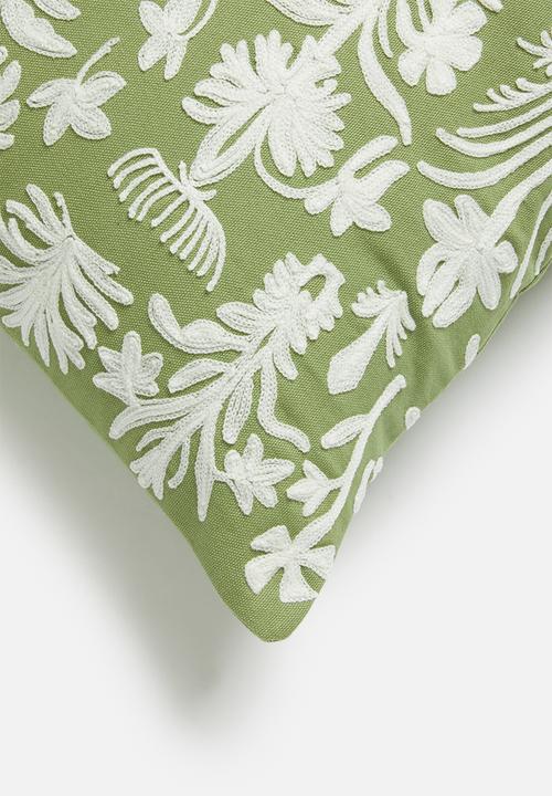 Sixth Floor - Entwine cushion cover - green & natural