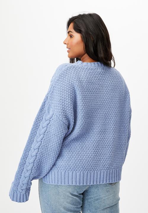 Cotton On - Curve chenille pullover - air blue