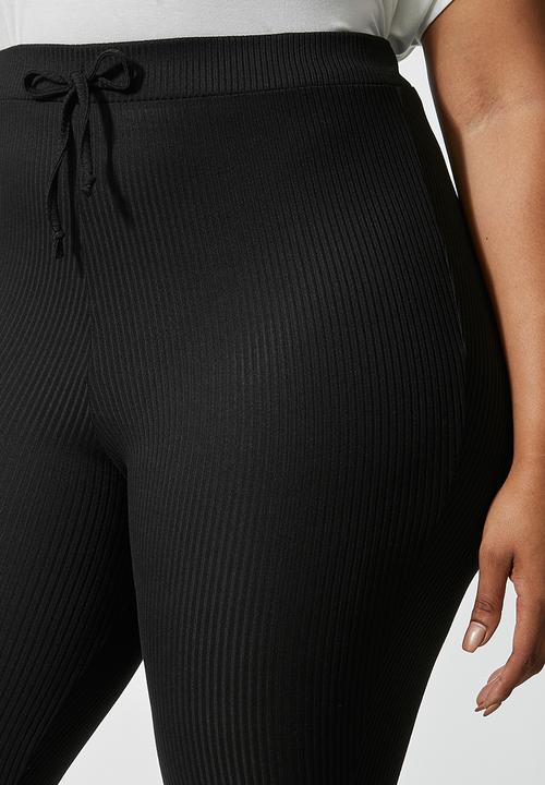 Superbalist - Rib high waist legging - black