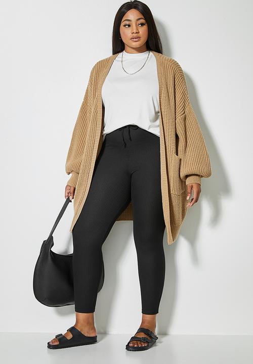 Superbalist - Rib high waist legging - black