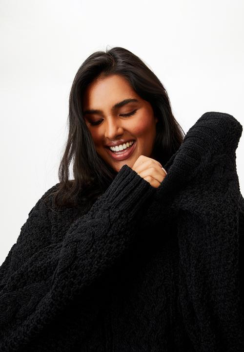 Cotton On - Curve chenille pullover - black