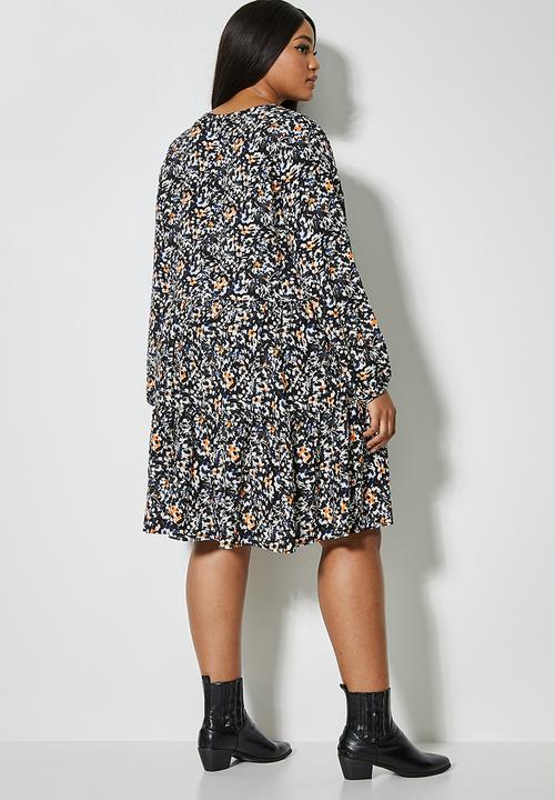 Superbalist - V-neck tiered midi - multi