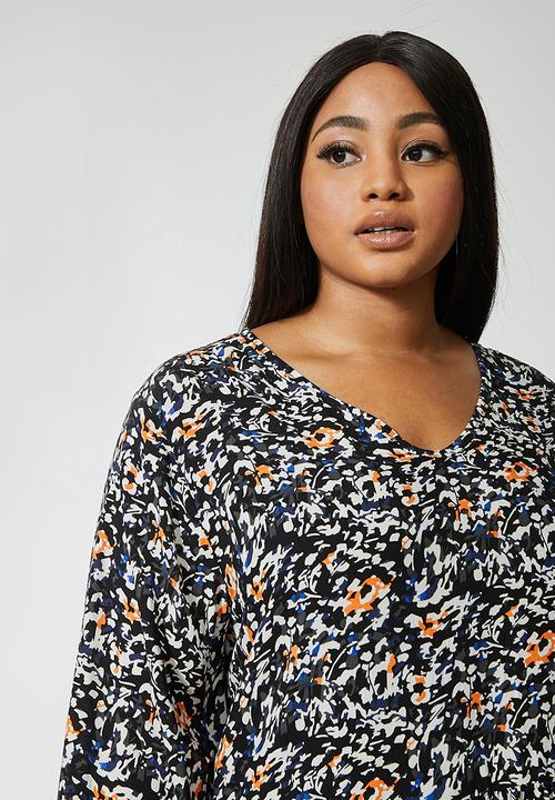 Superbalist - V-neck tiered midi - multi