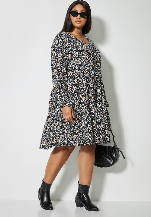 Superbalist - V-neck tiered midi - multi