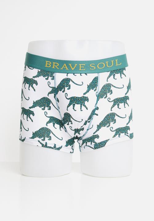 Brave Soul - Leo underwear - teal & white