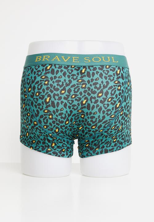 Brave Soul - Leo underwear - teal & white