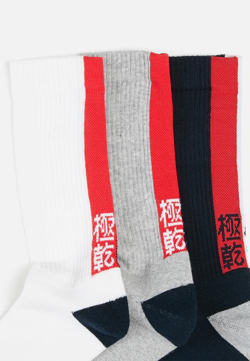 Superdry. - Superdry crew sock 3 pack - multi 